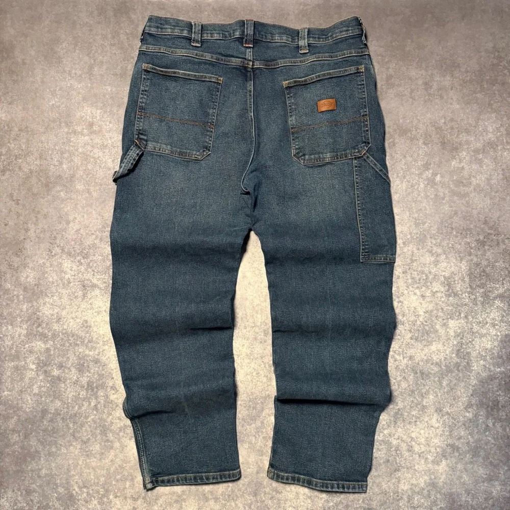 Dickies Mens Double Knee Carpenter Jeans Medium Wash Blue Denim Work Pants 38x32
